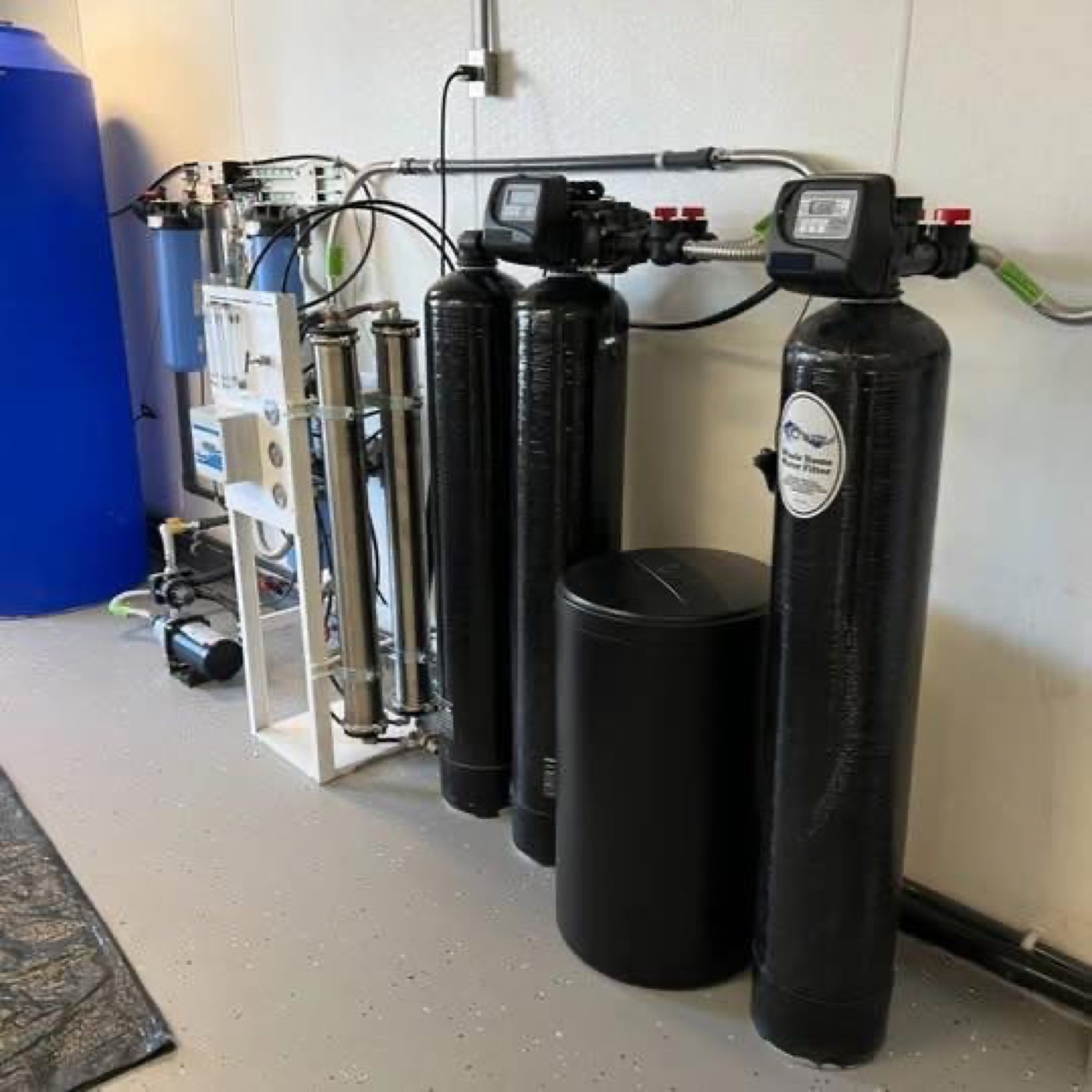 4,000 GPD reverse osmosis system with pre-treatment, post carbon and UV